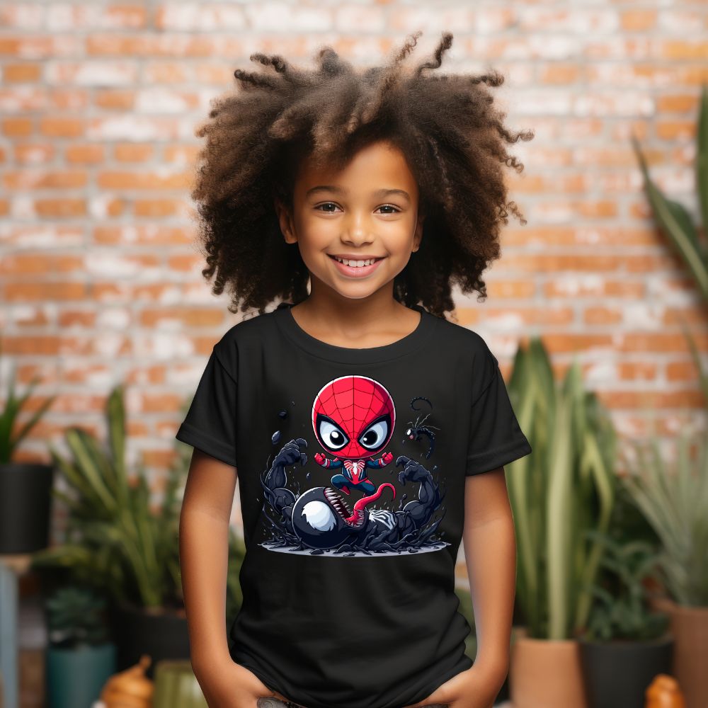 Camiseta Infanto Juvenil Personagens Super Heróis Homem Aranha Venom