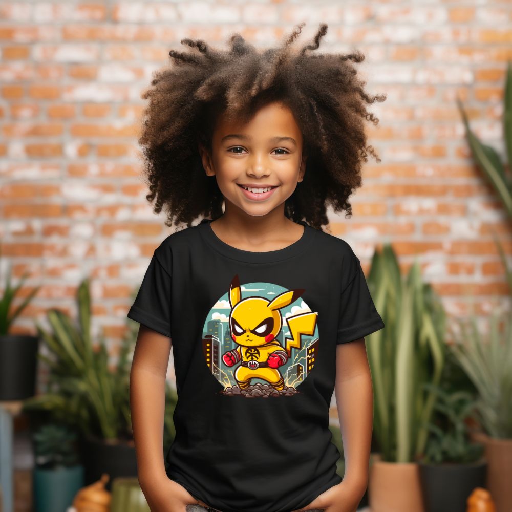 Camiseta Infanto Juvenil Personagens Pikachu Super Heróis Wolverine x-men