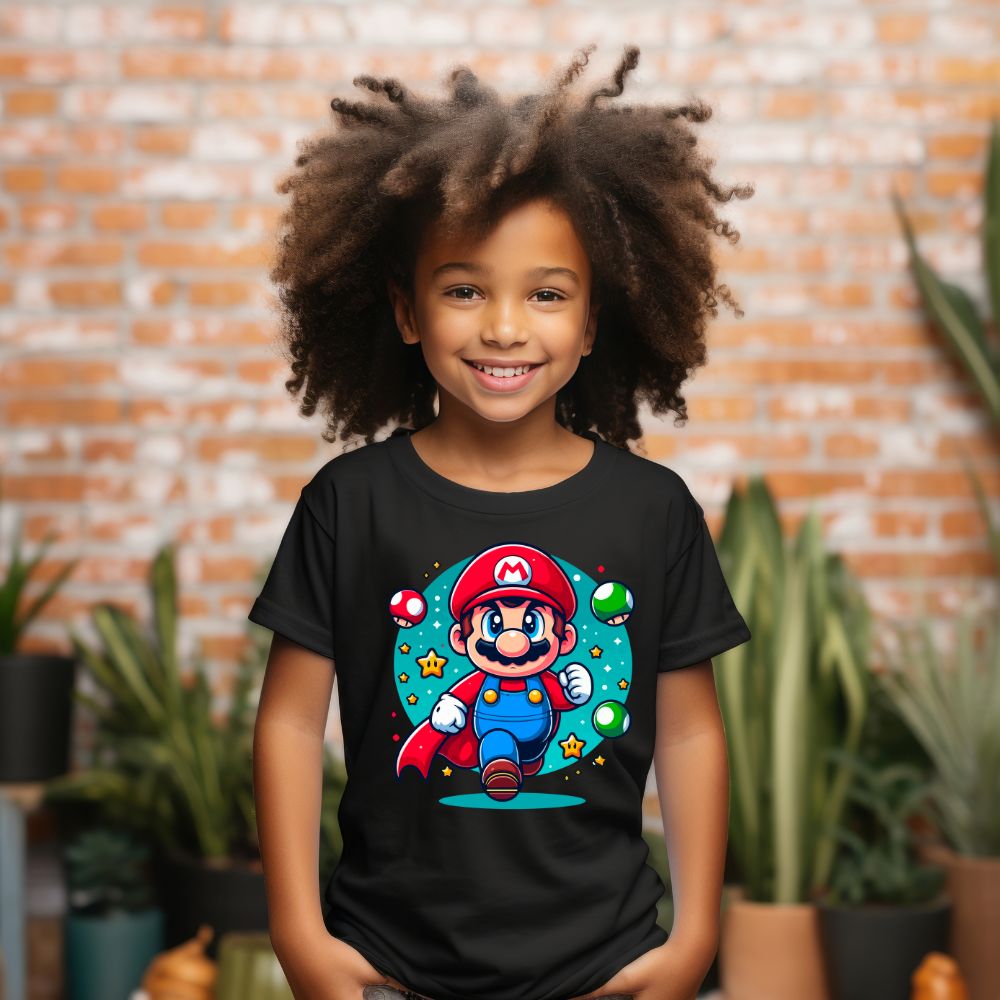 Camiseta Infanto Juvenil Personagens Super Mario Bros World