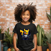 Camiseta Infanto Juvenil Personagens Pikachu Super Heróis Pantera Negra 01