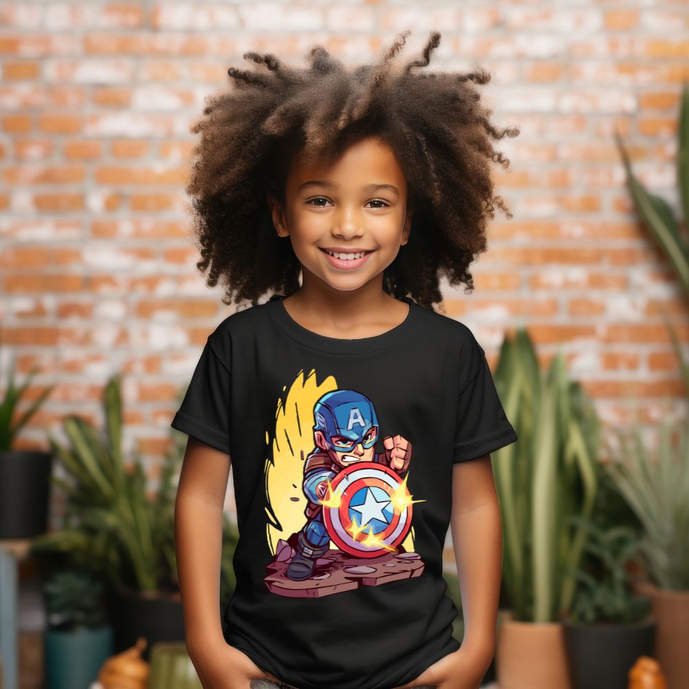 Camiseta Infanto Juvenil Personagens Super Herois Capitão América