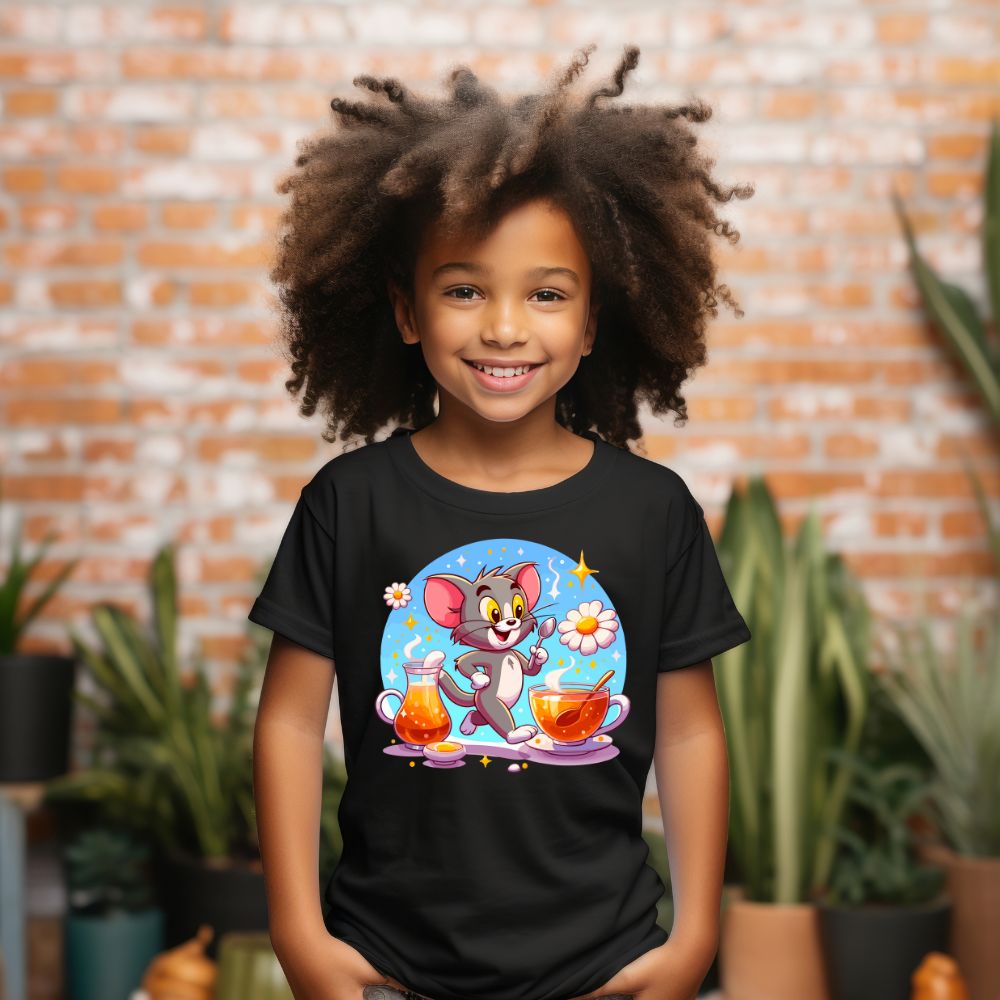 Camiseta Infanto Juvenil Personagens Tom e Jerry Camisa Infantil Unissex