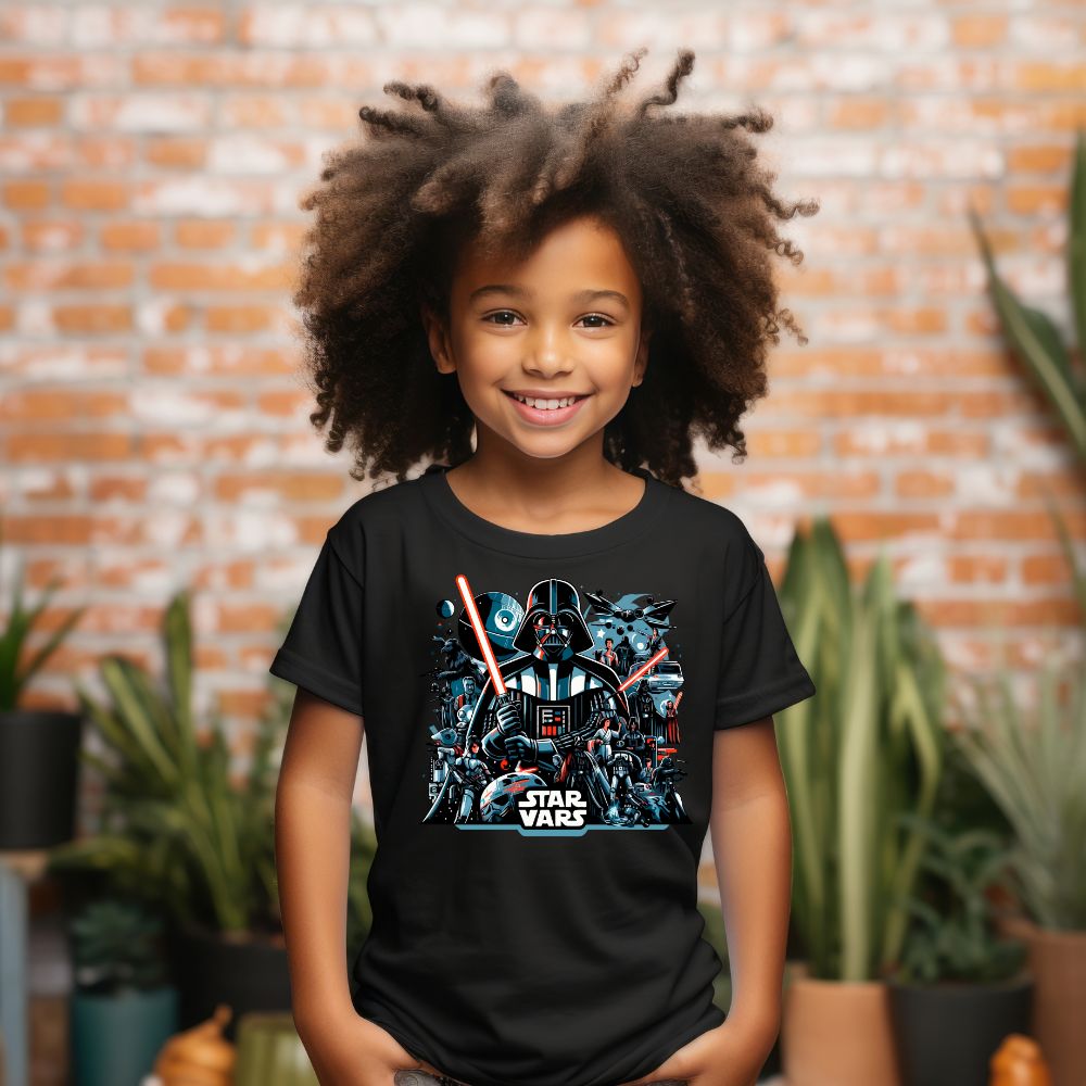 Camiseta Infanto Juvenil Personagens Star Wars Geek Serie Filmes