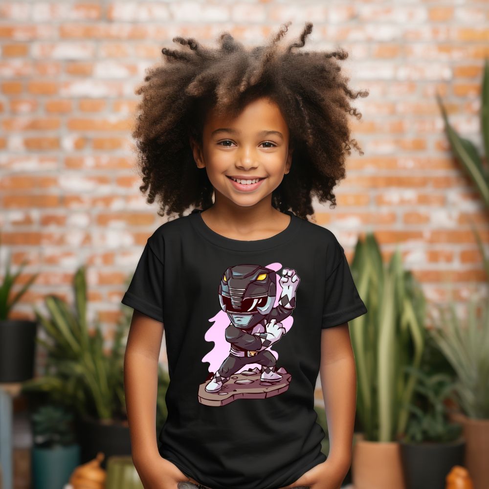 Camiseta Infanto Juvenil Personagens Power Rangers Preto 01