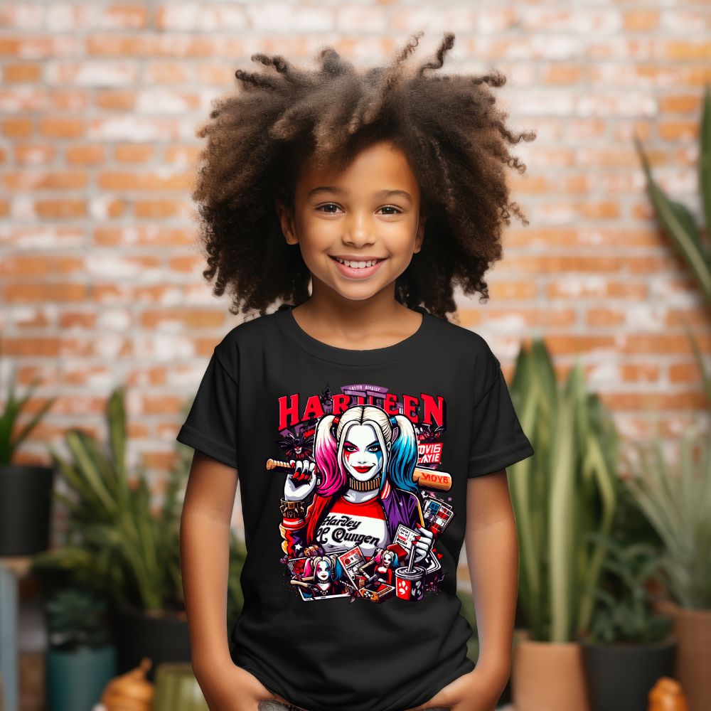 Camiseta Infanto Juvenil Personagens Arlequina Harley Quinn