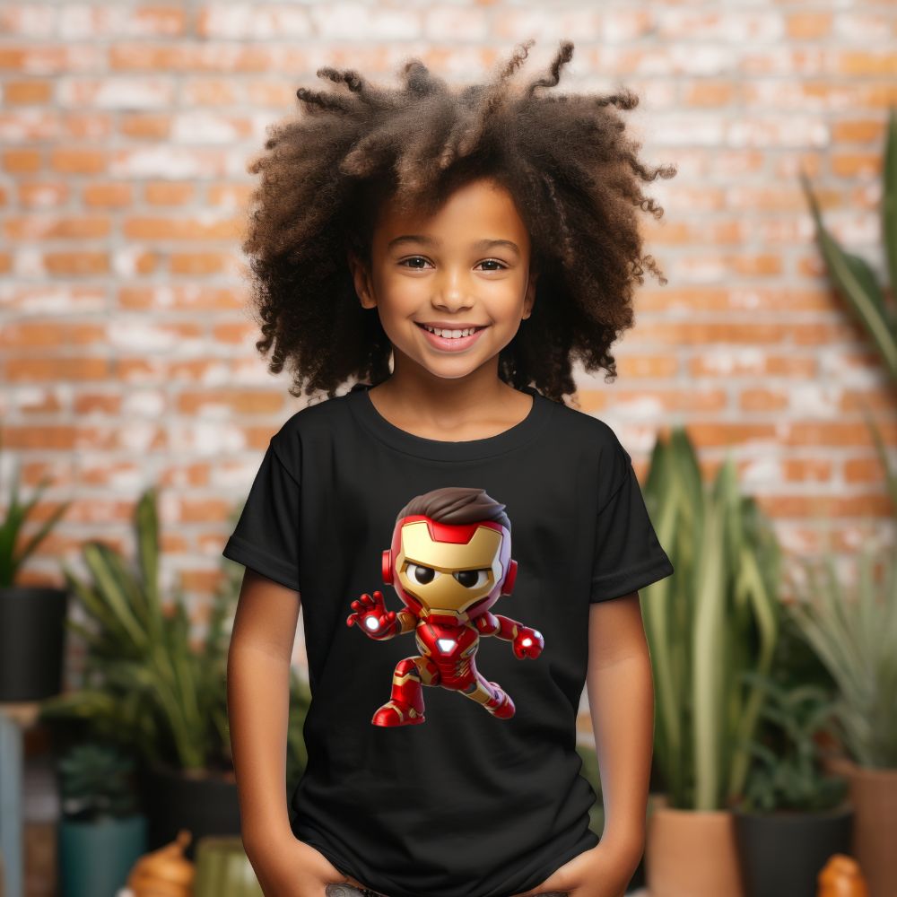 Camiseta Infanto Juvenil Personagens Homem de Ferro Mini Heróis-01