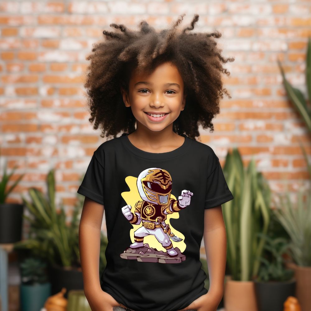 Camiseta Infanto Juvenil Personagens Power Rangers Amarelo 01