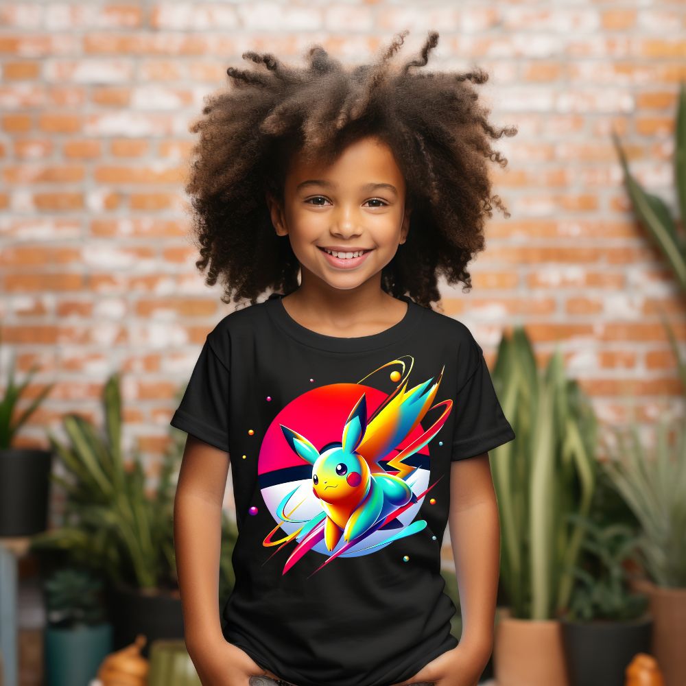 Camiseta Infanto Juvenil Personagens Anime Geek Pikachu Pokémon Vintage