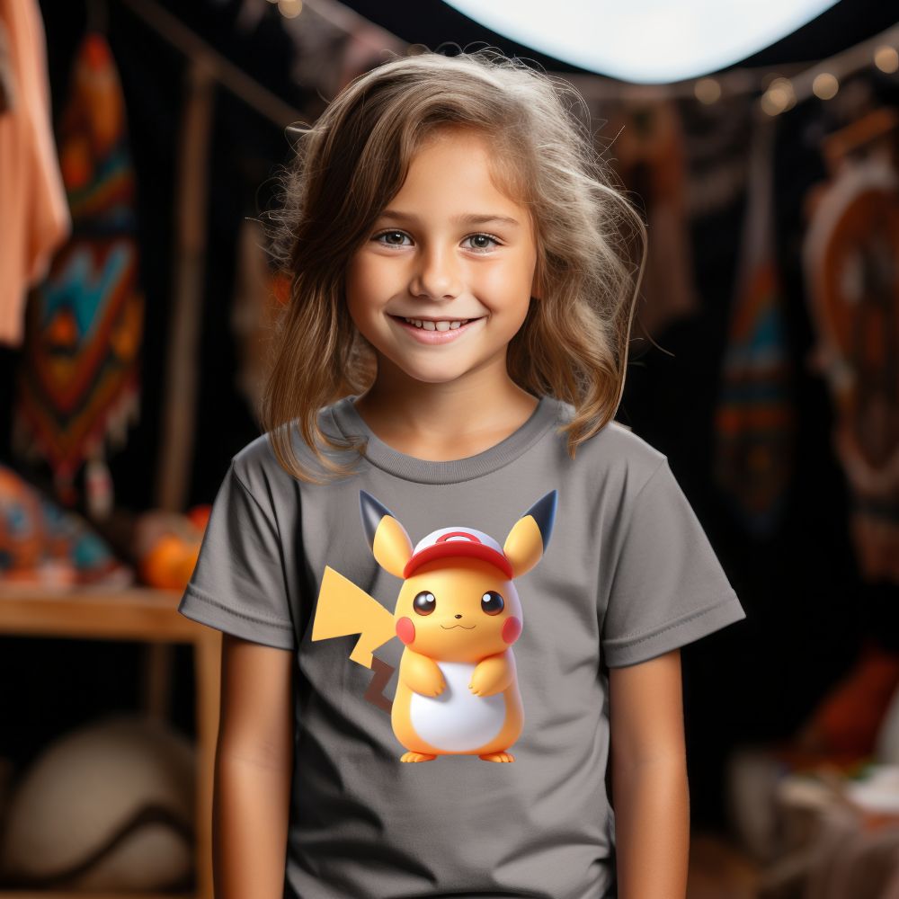 Camiseta Infanto Juvenil Personagens Pikachu Pokémon Clássico 02
