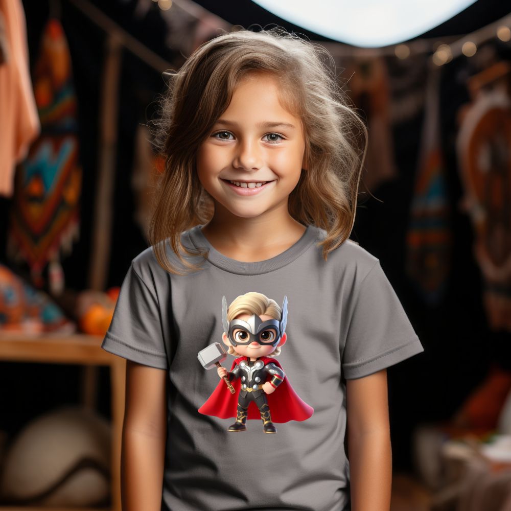Camiseta Infanto Juvenil Personagens Mini Heróis Thor