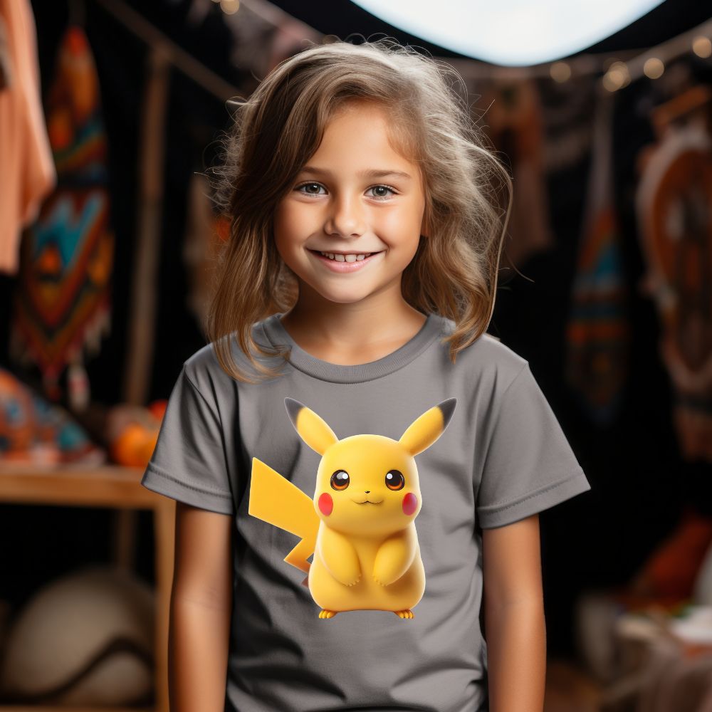 Camiseta Infanto Juvenil Personagens Pikachu Pokémon Clássico