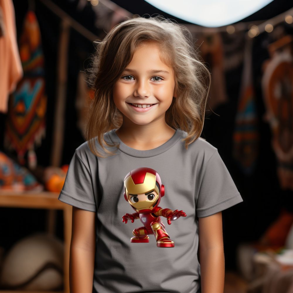Camiseta Infanto Juvenil Personagens Homem de Ferro Mini Heróis