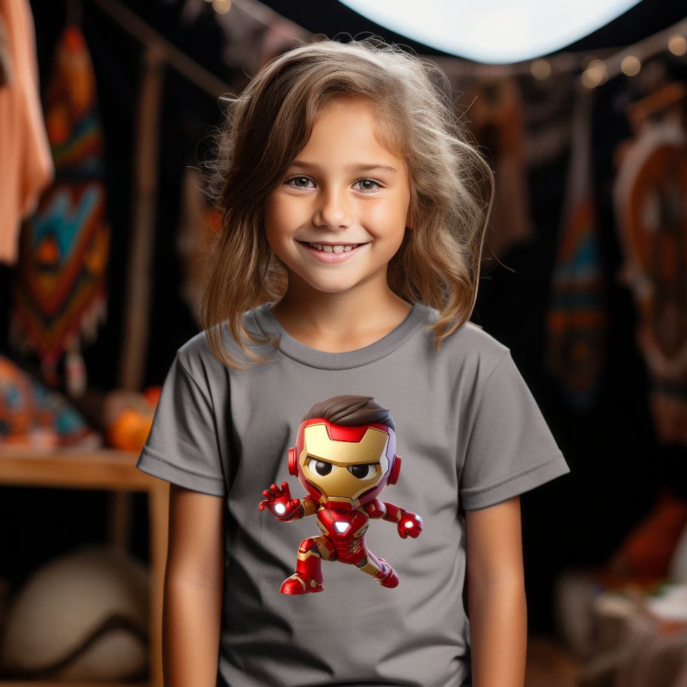 Camiseta Infanto Juvenil Personagens Homem de Ferro Mini Heróis-01