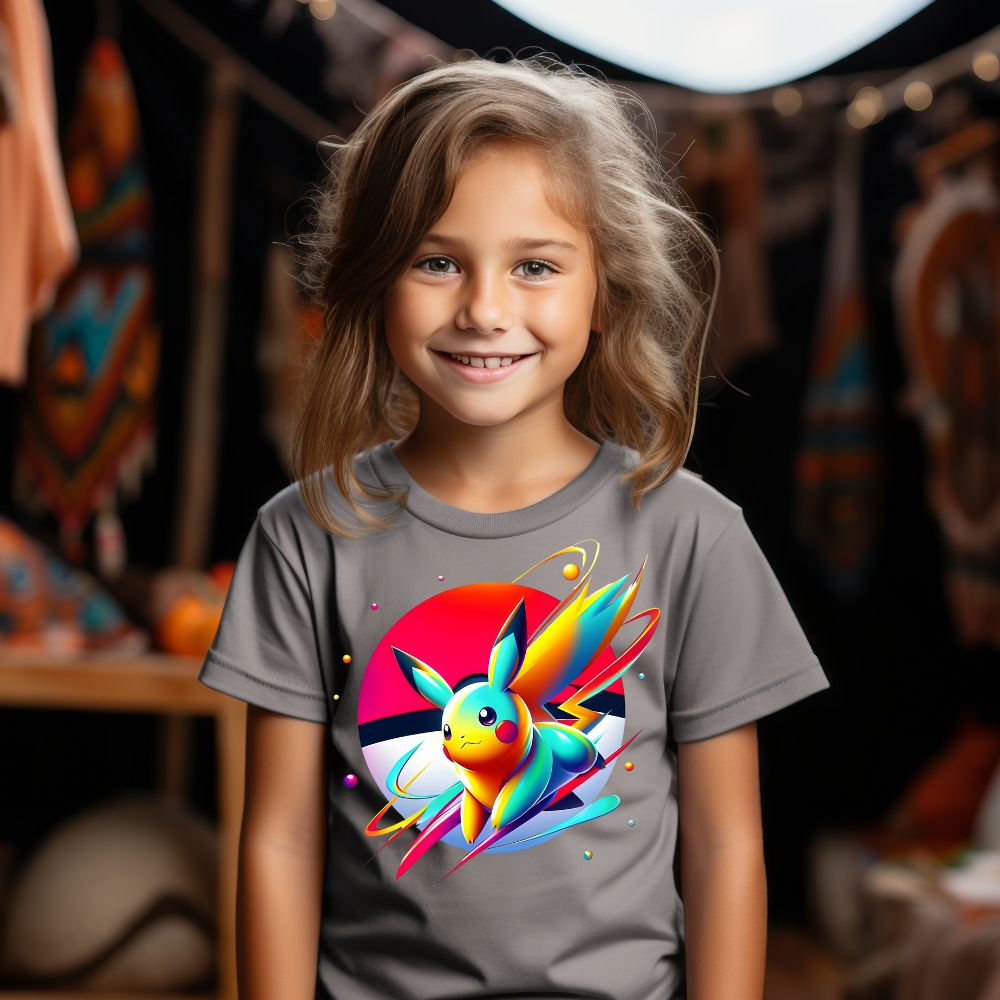 Camiseta Infanto Juvenil Personagens Anime Geek Pikachu Pokémon Vintage