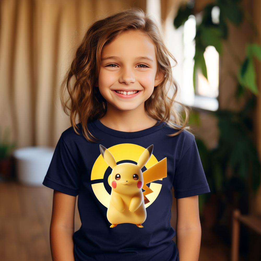 Camiseta Infanto Juvenil Personagens Pikachu Pokémon Clássico 01