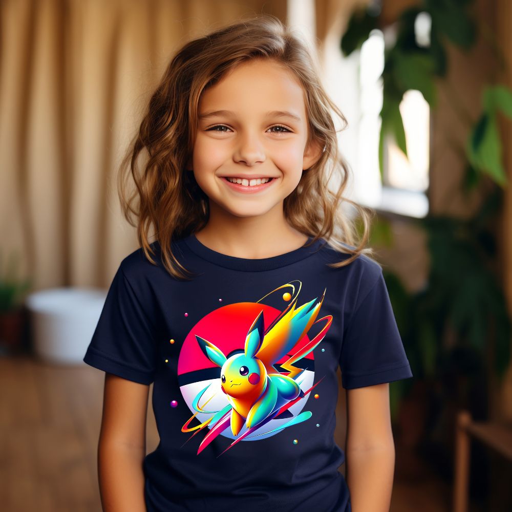 Camiseta Infanto Juvenil Personagens Anime Geek Pikachu Pokémon Vintage