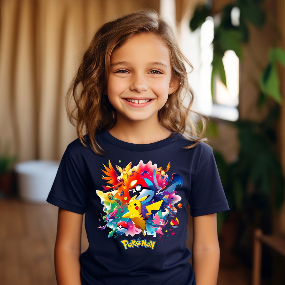 Camiseta Infanto Juvenil Personagens Pokémon Pokebola Games