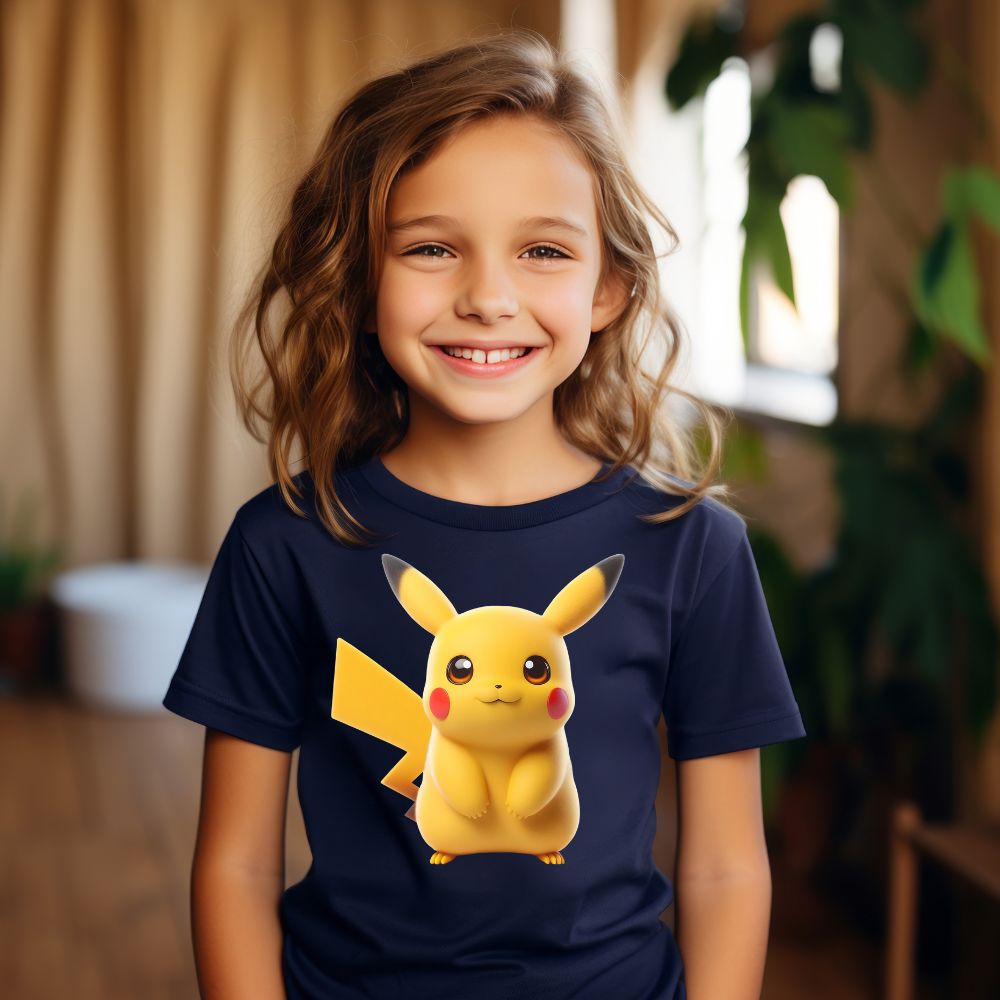 Camiseta Infanto Juvenil Personagens Pikachu Pokémon Clássico