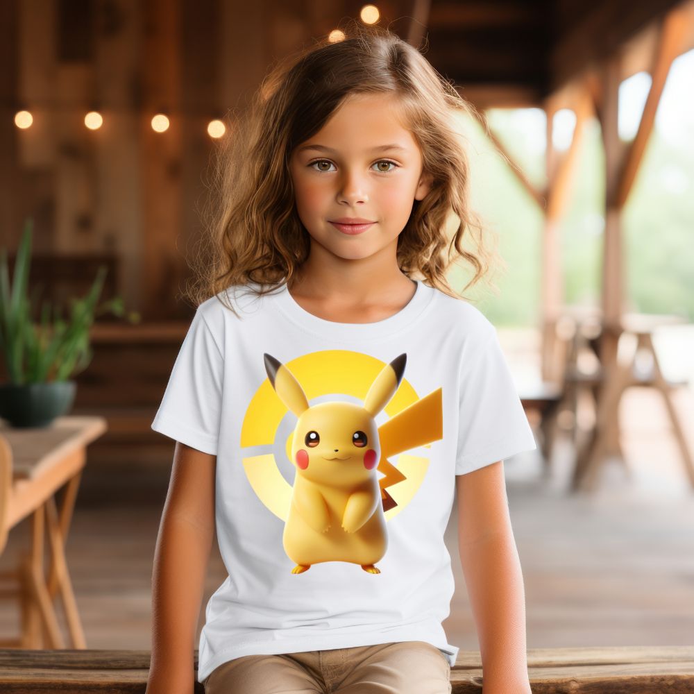Camiseta Infanto Juvenil Personagens Pikachu Pokémon Clássico 01