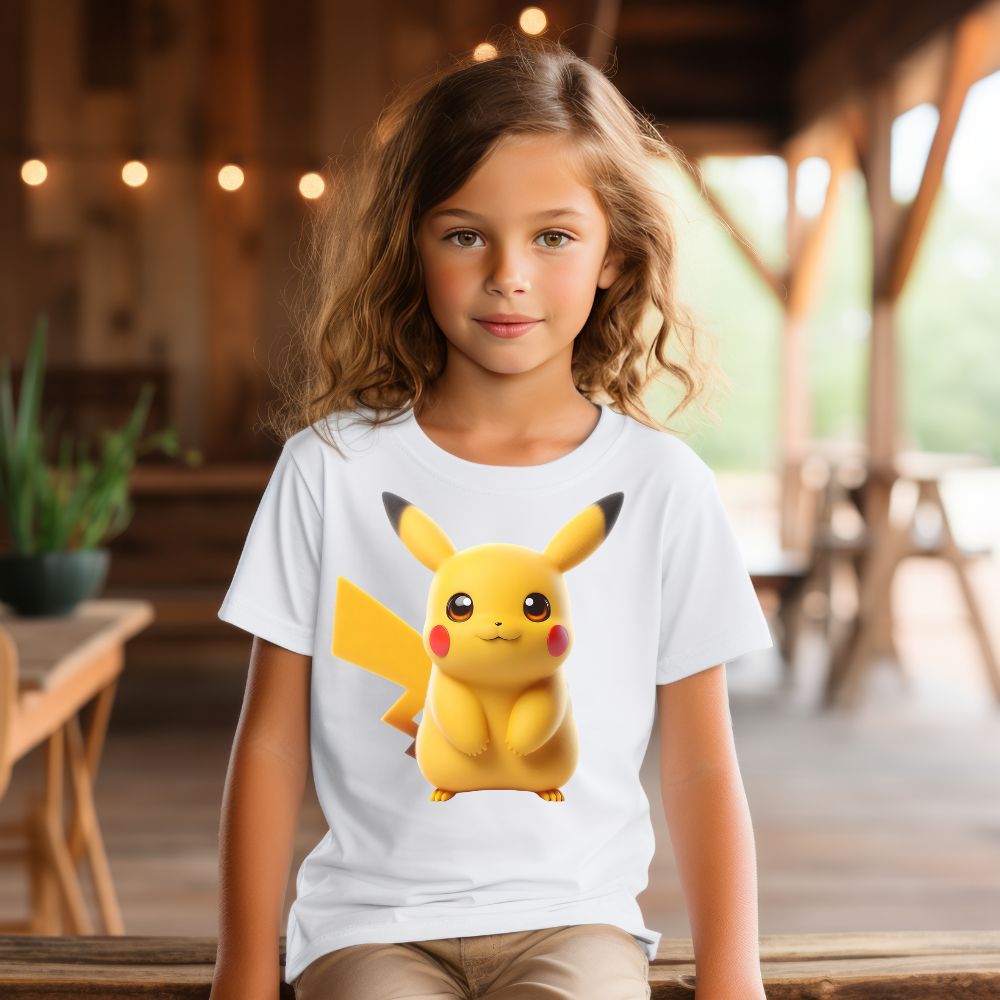 Camiseta Infanto Juvenil Personagens Pikachu Pokémon Clássico