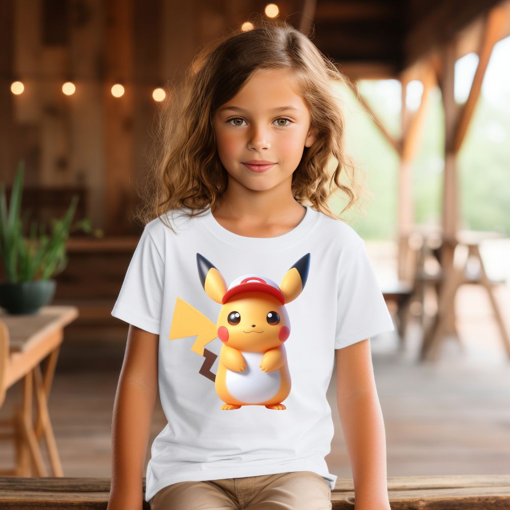 Camiseta Infanto Juvenil Personagens Pikachu Pokémon Clássico 02