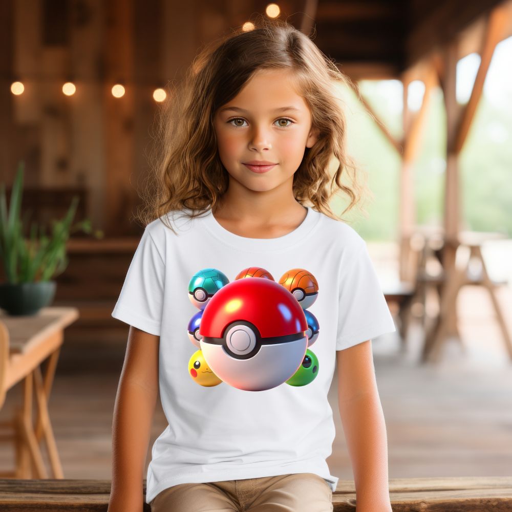 Camiseta Infanto Juvenil Personagens Anime Geek Pokémon Pokebola