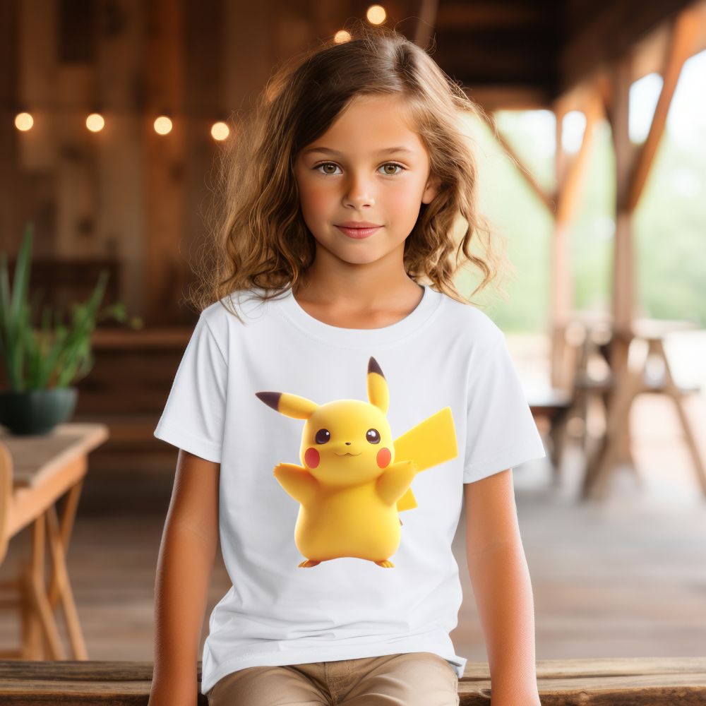 Camiseta Infanto Juvenil Personagens Pikachu Pokémon Clássico 03
