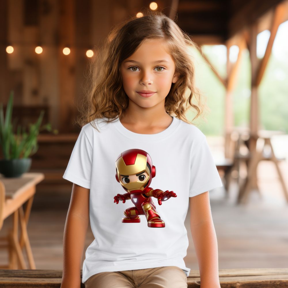 Camiseta Infanto Juvenil Personagens Homem de Ferro Mini Heróis