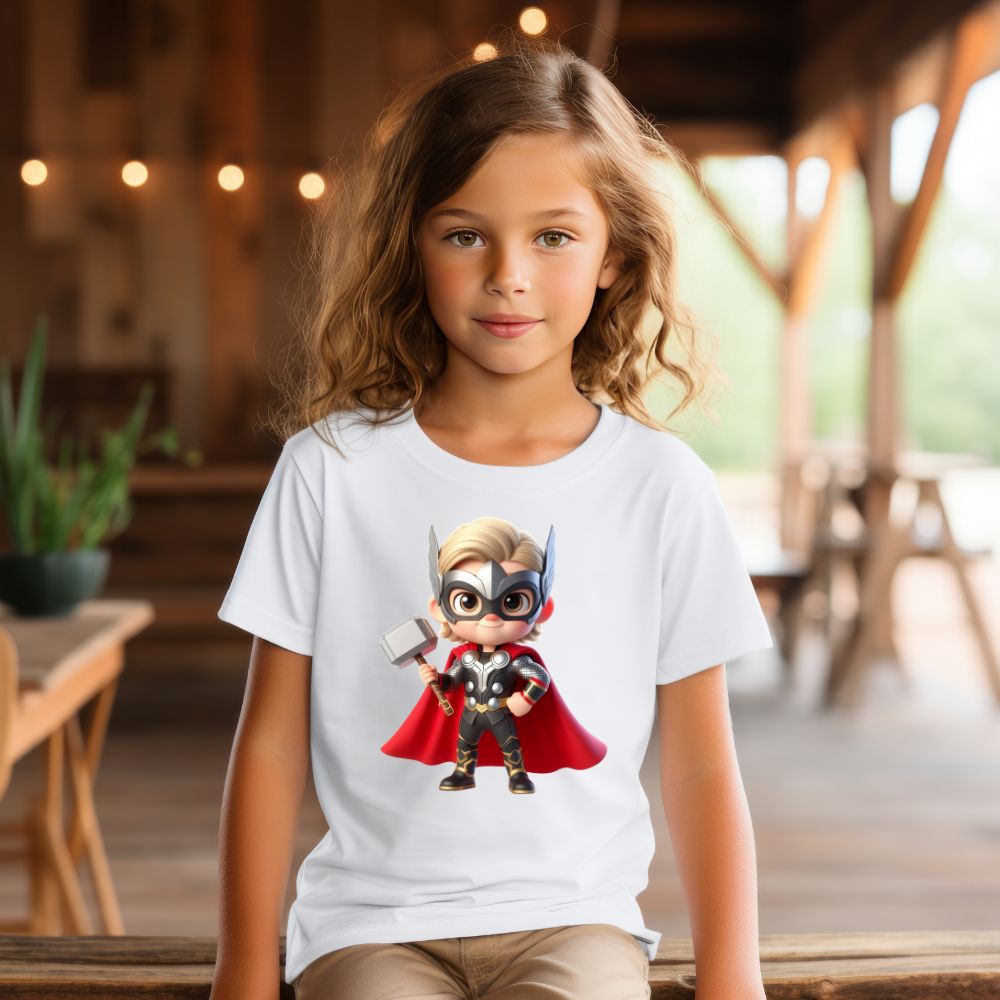 Camiseta Infanto Juvenil Personagens Mini Heróis Thor