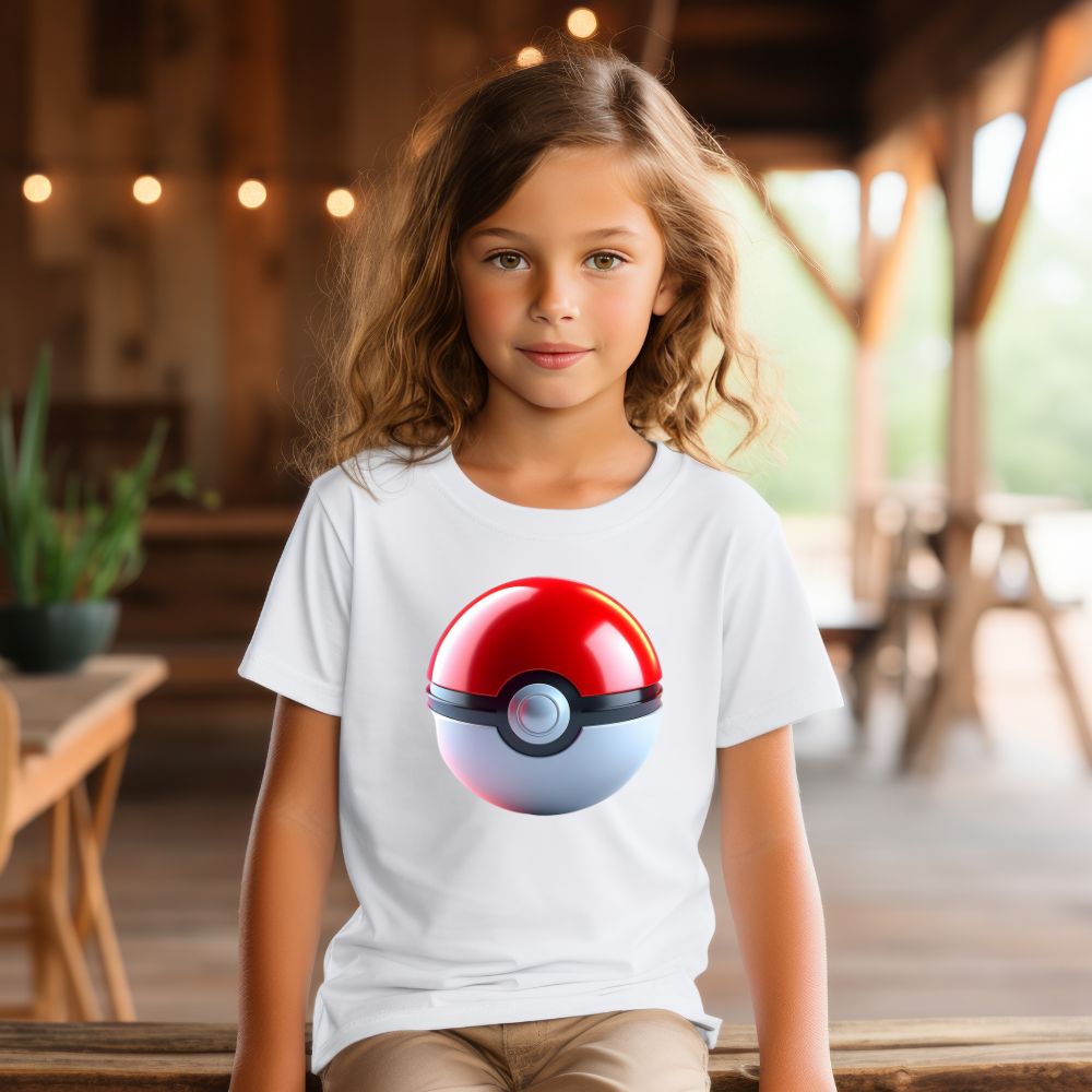 Camiseta Infanto Juvenil Personagens Anime Pokémon Pokebola