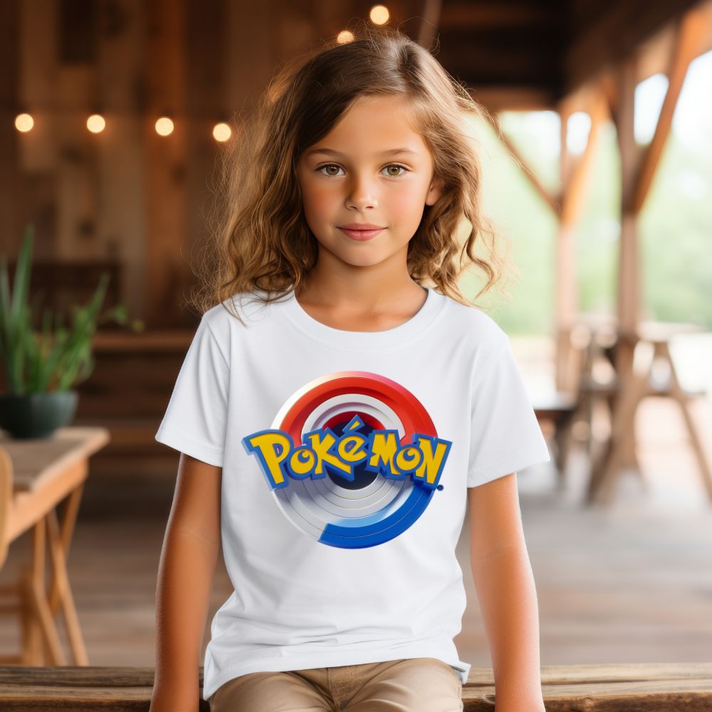 Camiseta Infanto Juvenil Personagens Pokémon Pokebola