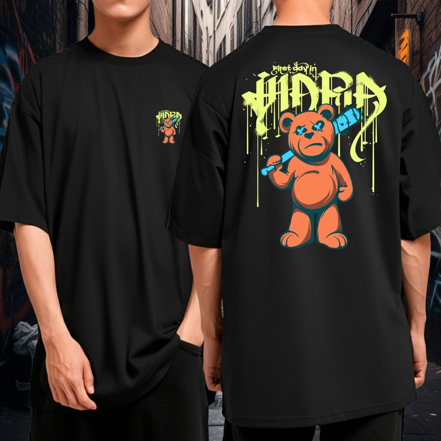 Camiseta Oversized Estampa Streetwear Urban Bear Limitada Premium