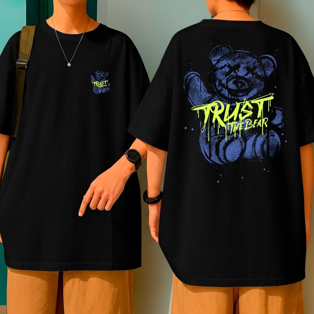 Camiseta Oversized Algodão Bom Caimento Malha Premium Bear Trust The Bear