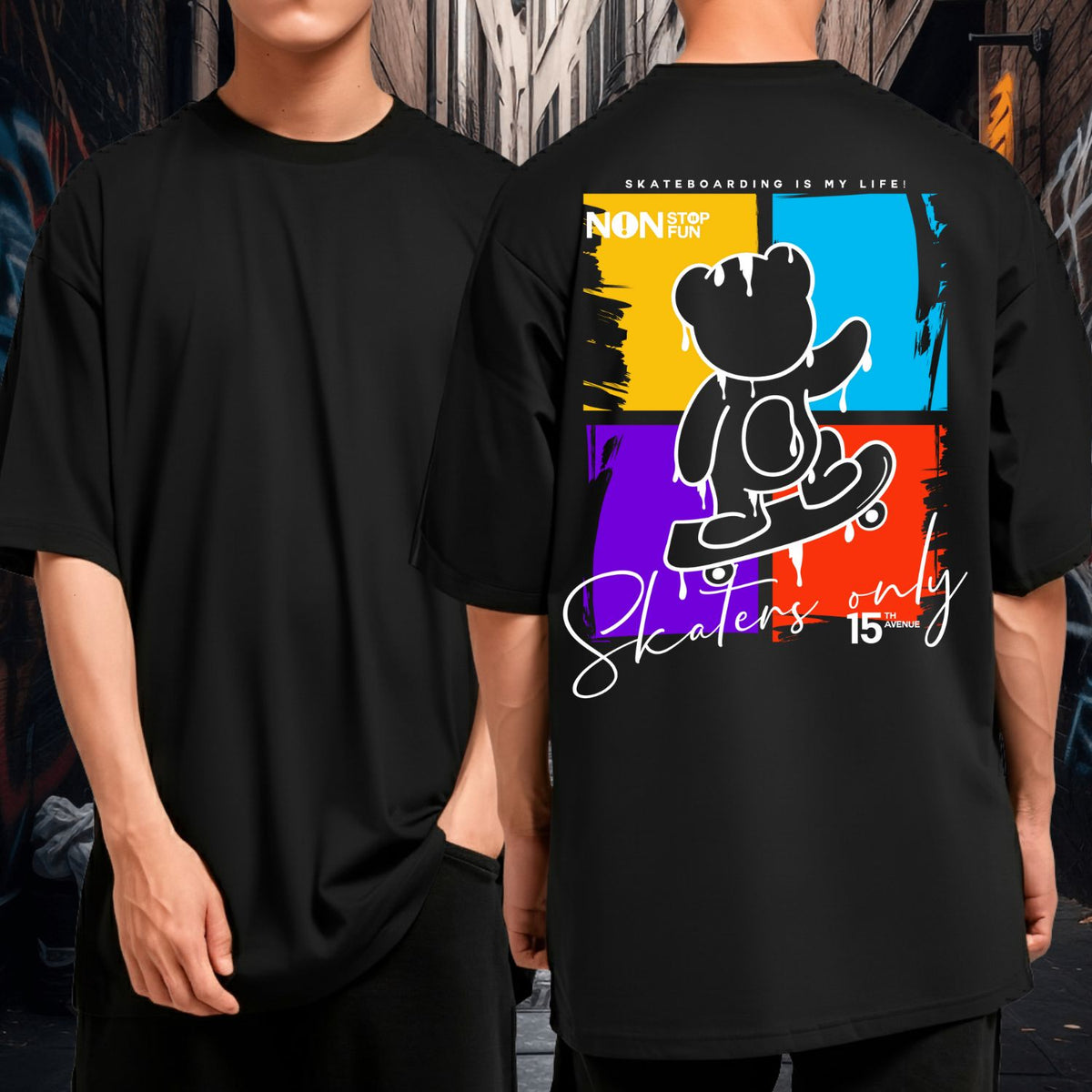 Camiseta Oversized Blusão 100% Algodão Streetwear Skaters Only Urso Skate
