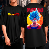Camiseta Oversized 100% Algodão Son Goku Saiyajin Dragon Ball