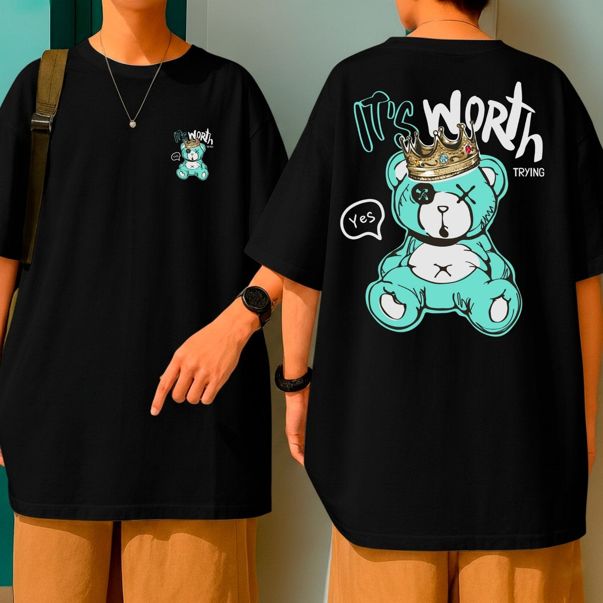 Camiseta Oversized Algodão Premium Malha Grossa It’s Worth Trying