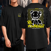Camiseta Oversized Premium Malha Grossa Gola Redonda Ursinho Be Yourself