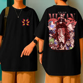 Camiseta Oversized Oni Demon Slayer Kokushibo Muzan Akaza Blusão Over Largo Grande