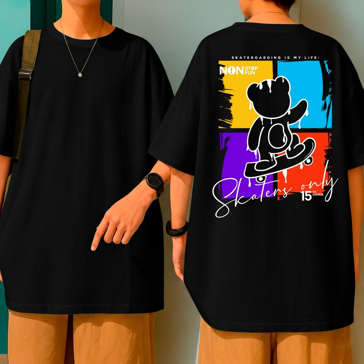 Camiseta Oversized Streetwear Skaters Only Malha Premium Fio 30.1 Ursinho