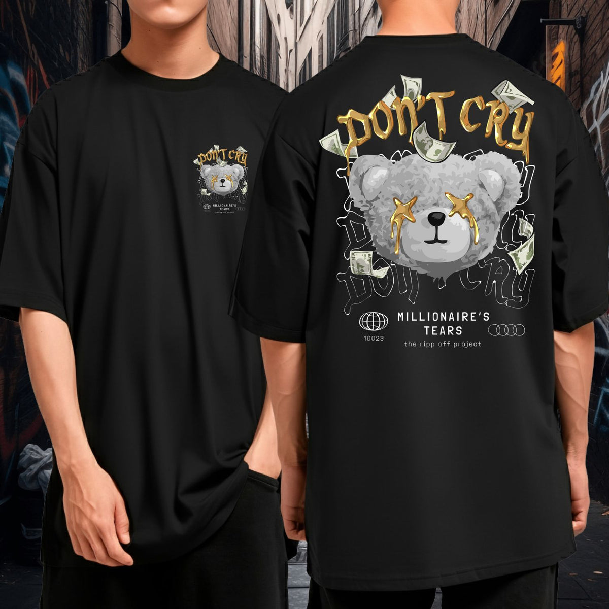 Camiseta Oversized Blusão 100% Algodão Streetwear Don’t Cry Millionaire’s Tears