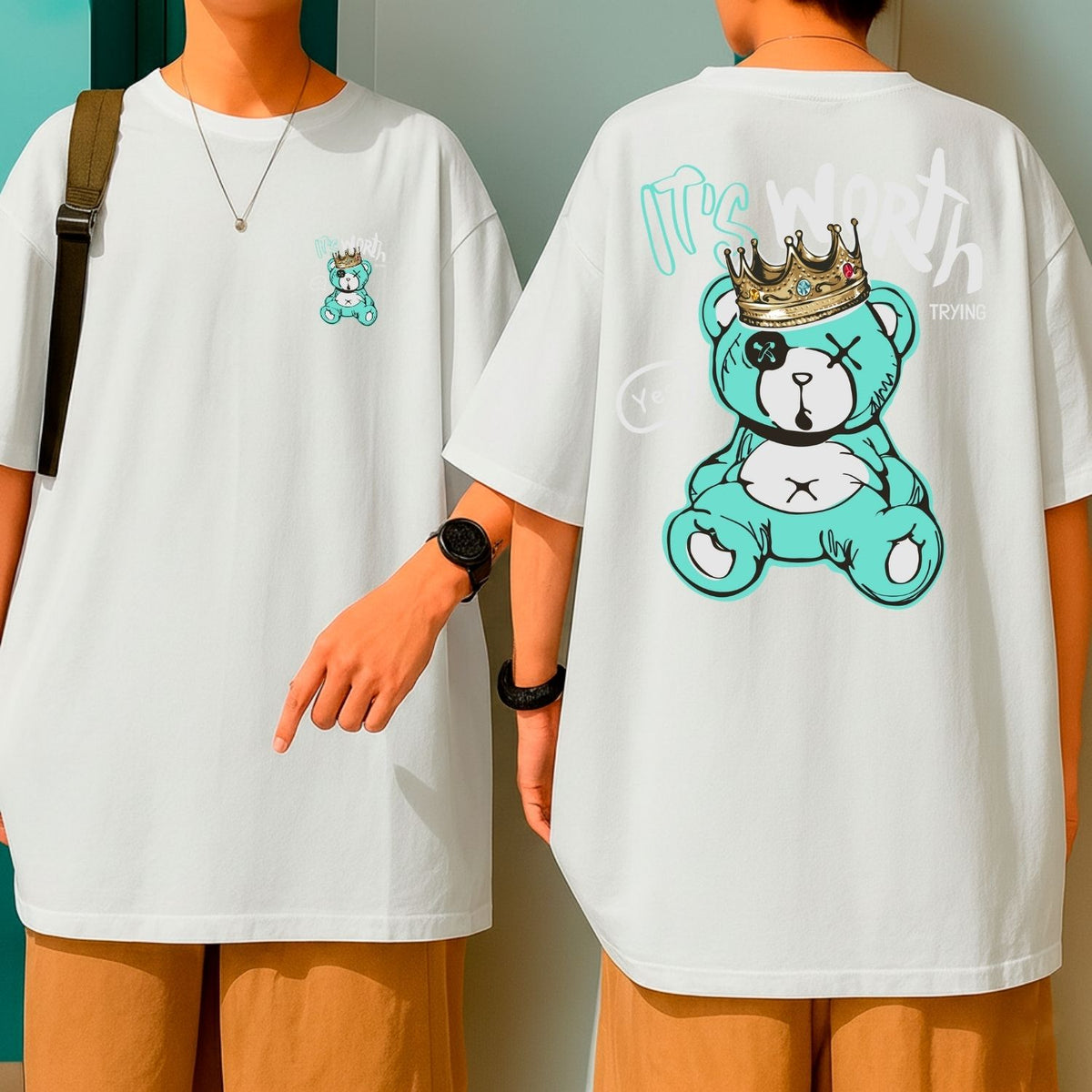 Camiseta Oversized Algodão Premium Malha Grossa It’s Worth Trying