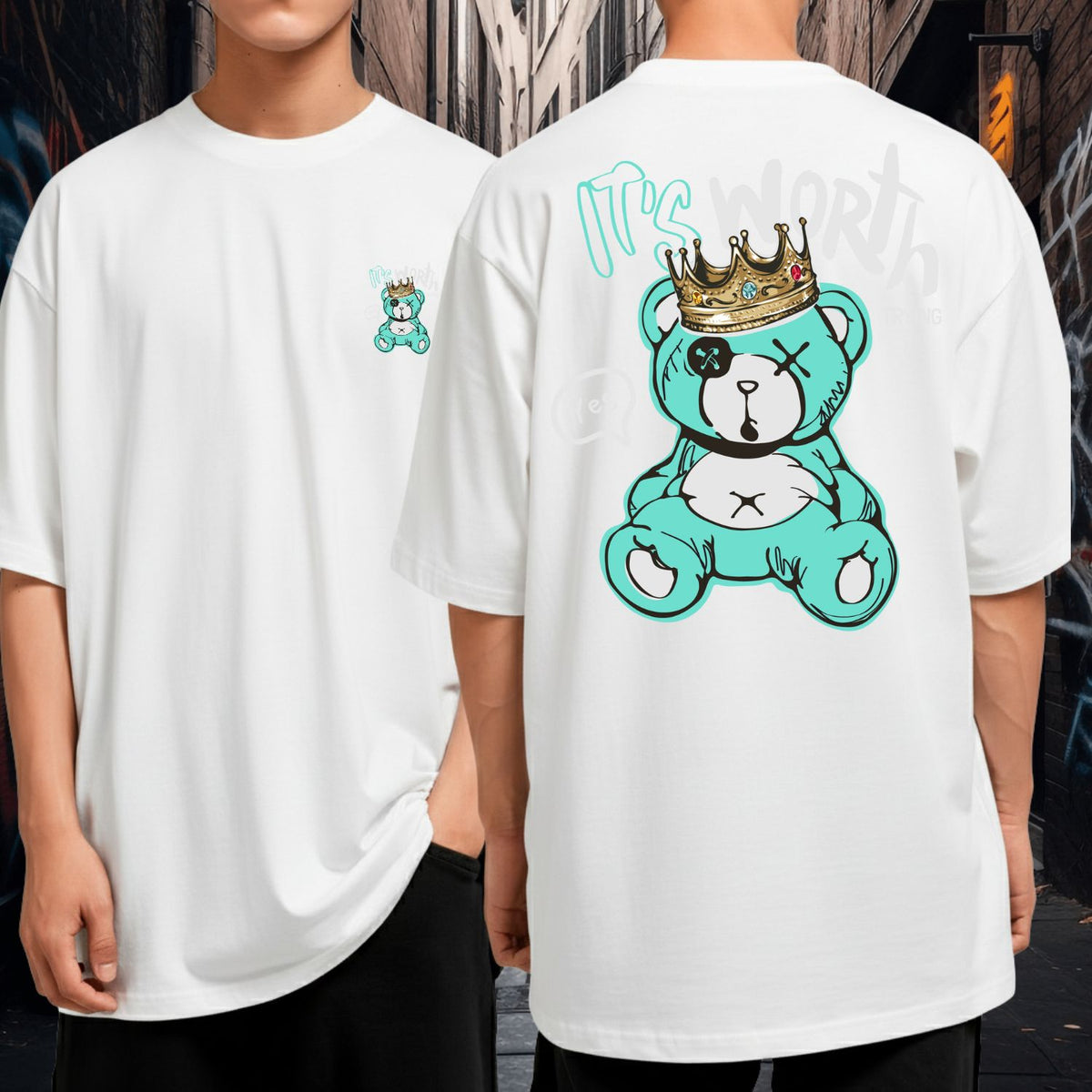 Camiseta Oversized Malha Premium Streetwear It’s Worth Trying King Bear