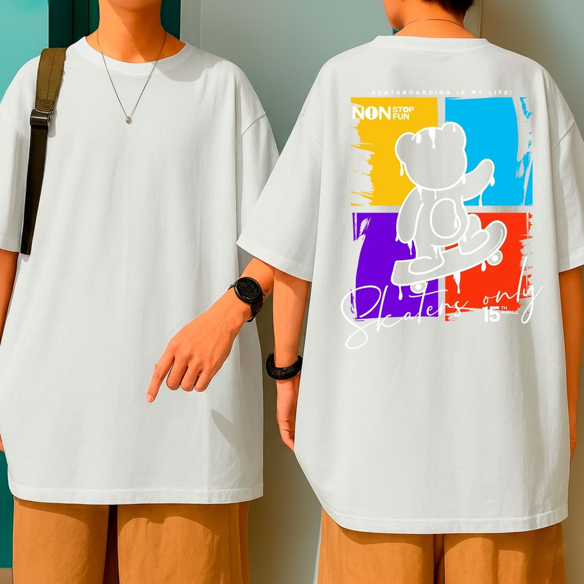 Camiseta Oversized Streetwear Skaters Only Malha Premium Fio 30.1 Ursinho