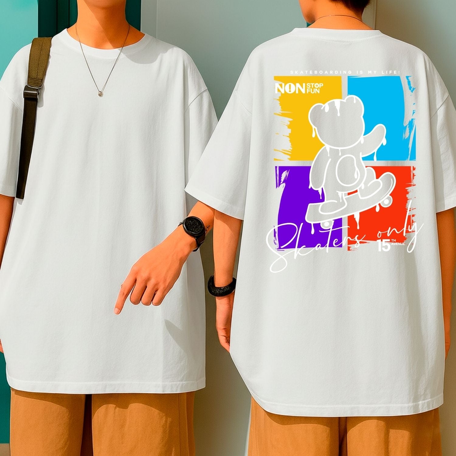 Camiseta Oversized Streetwear Skaters Only Malha Premium Fio 30.1 Ursinho
