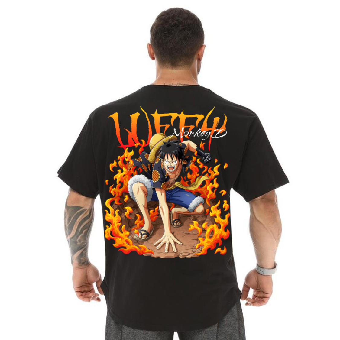 Camiseta Oversized 100% Algodão Luffy MLTN Anime One Piece Blusão Over Malha Premium