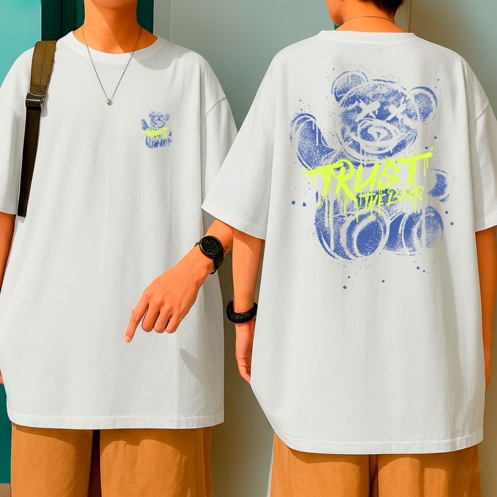 Camiseta Oversized Algodão Bom Caimento Malha Premium Bear Trust The Bear