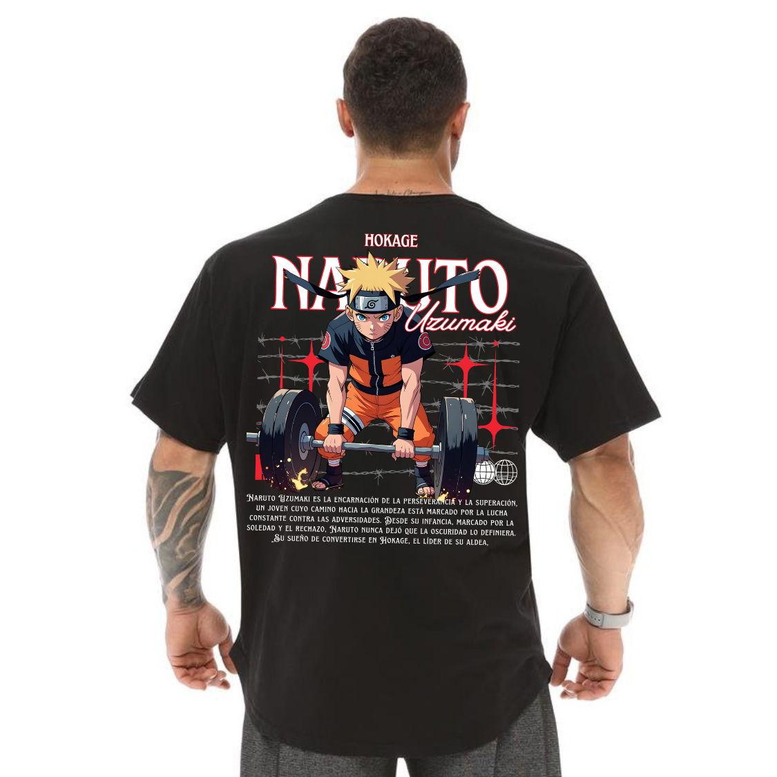Camiseta Oversized 100% Algodão Malha Premium Naruto Uzumaki P ao G2