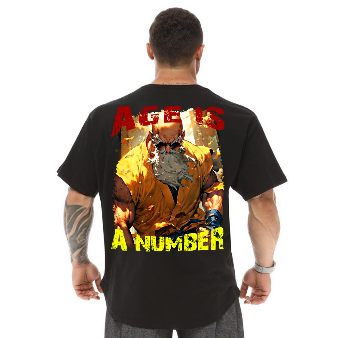 Camiseta Oversized Dragon Ball Z Mestre Kame Age Is A Number 100% Algodão