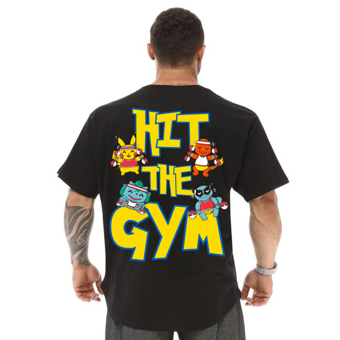 Camiseta Oversized 100% Algodão Estampa Para Academia Hit The Gym Treino Musculação