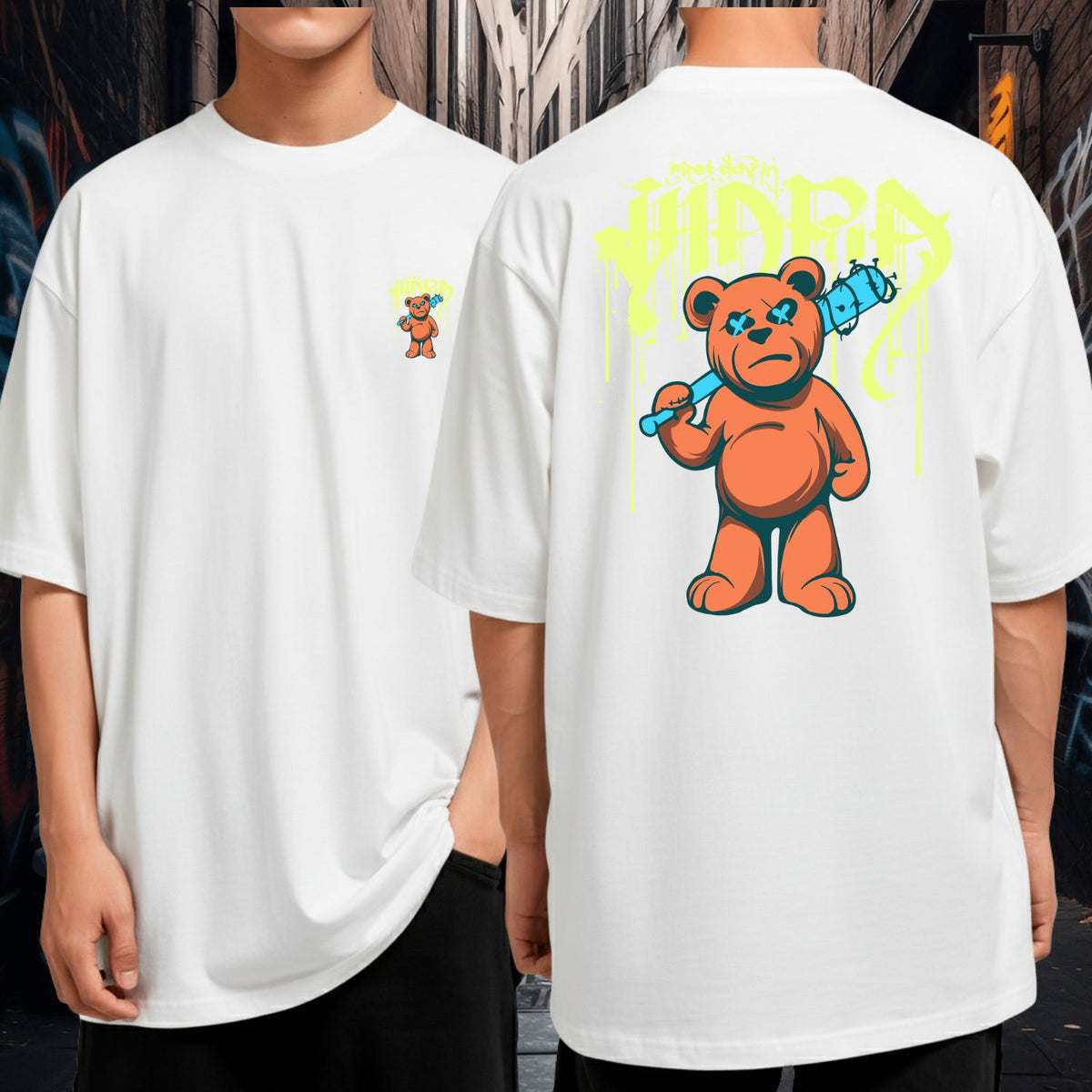 Camiseta Oversized Estampa Streetwear Urban Bear Limitada Premium